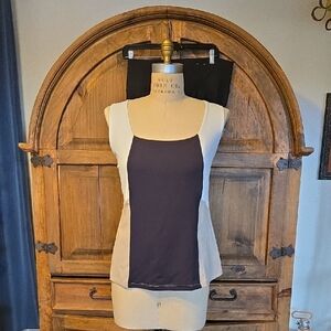 Lane Bryant Two-Tone Black and Cream Tank Top